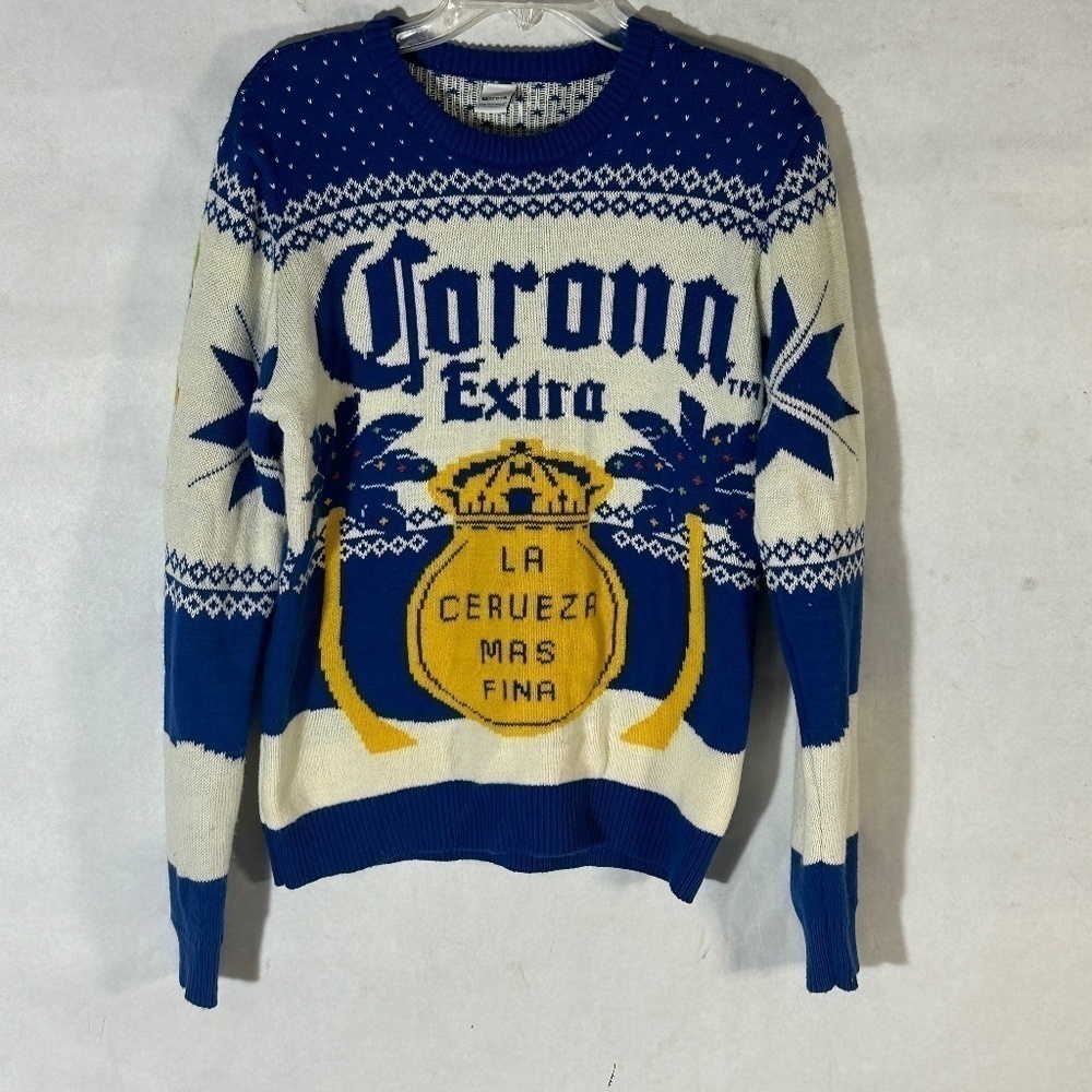 Corona X Mas Palm Trees Beach Long Sleeve Sweater Hoodie - Picture 7 of 7